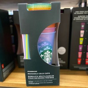 NEW Starbucks 2022 Back to School Pastel Jelly Rainbow 5 Reusable Cold Cups